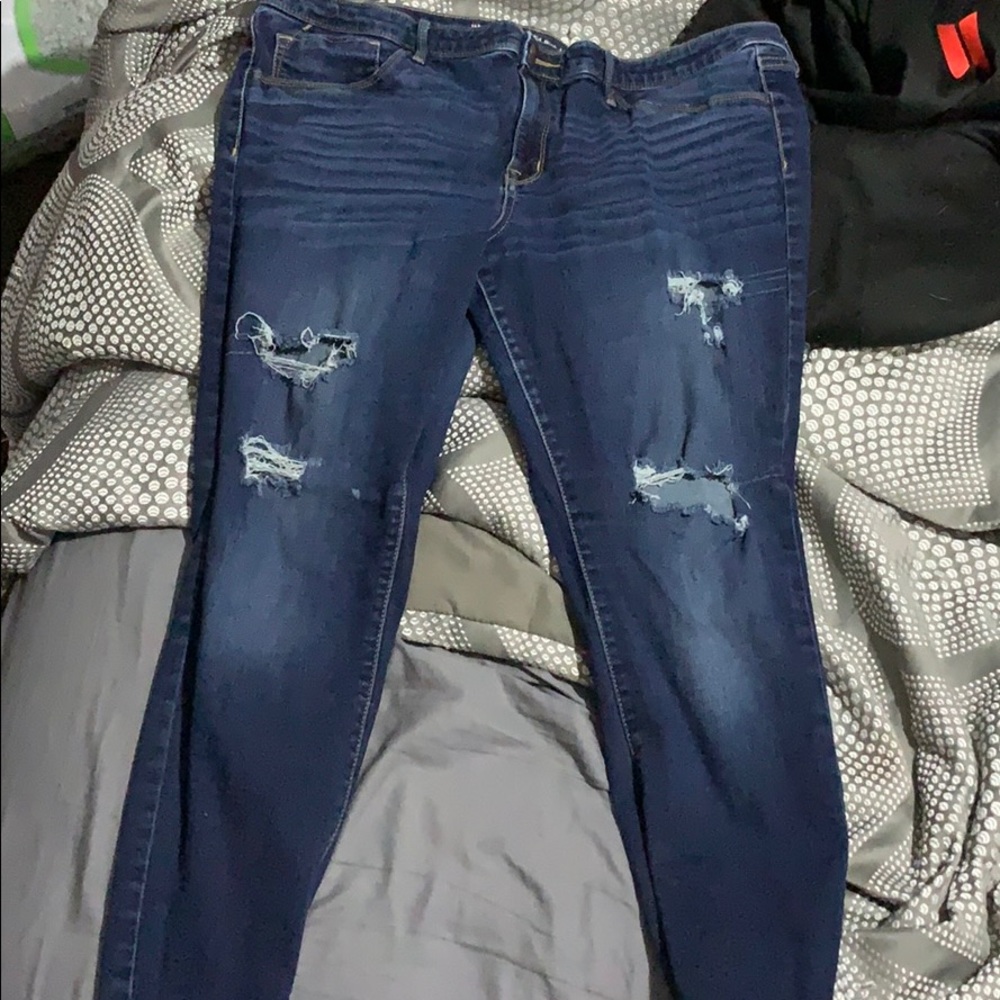 Dark ripped jeans